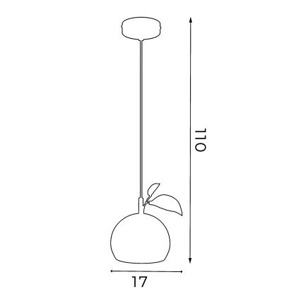 Pakabinamas sietynas APPLE 1xE27/15W/230V raudona