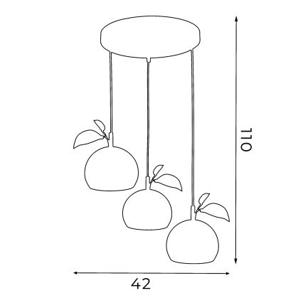 Pakabinamas sietynas APPLE 3xE27/15W/230V spalvingas