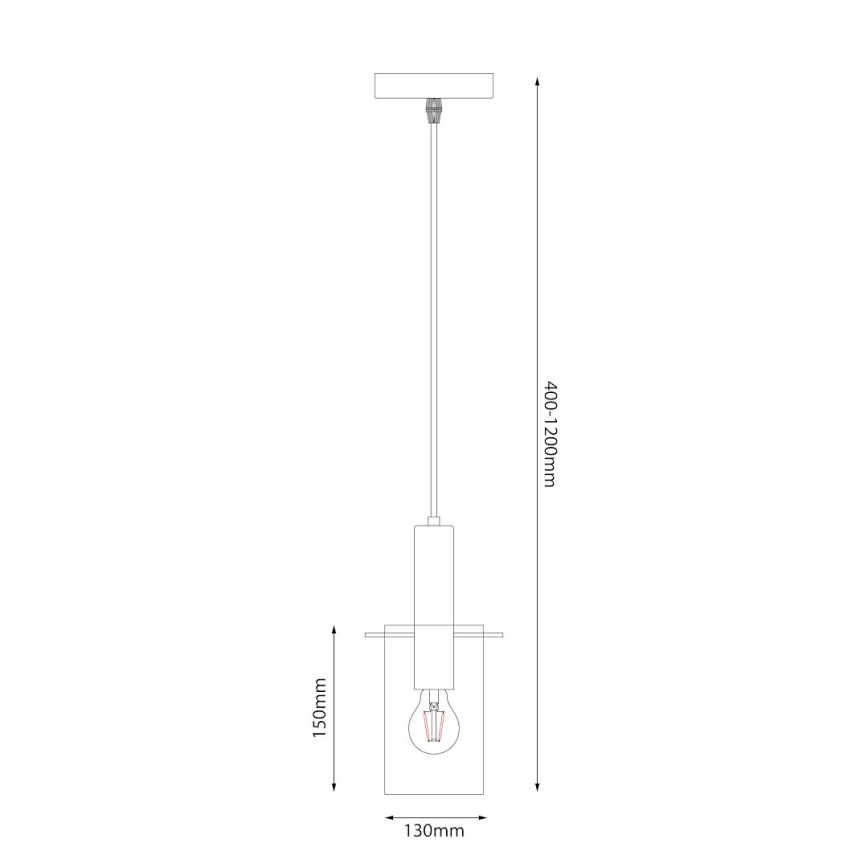 Pakabinamas sietynas ARCADIA 1xE27/60W/230V diametras 13 cm auksas/dūminis