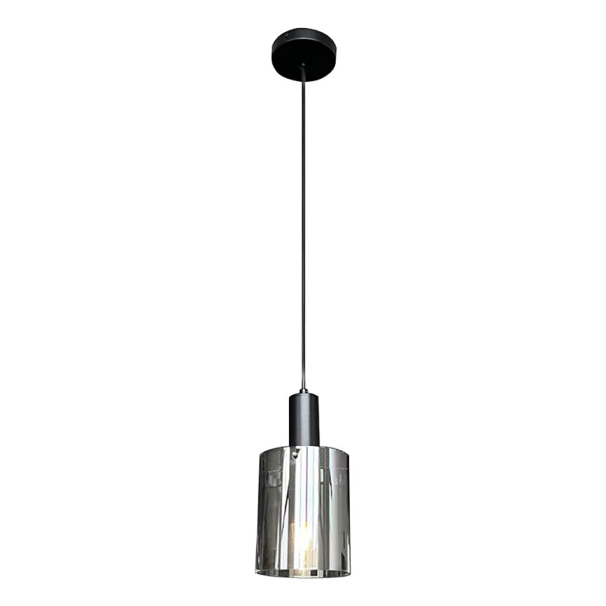 Pakabinamas sietynas ARCADIA 1xE27/60W/230V diametras 13 cm juoda/dūminis