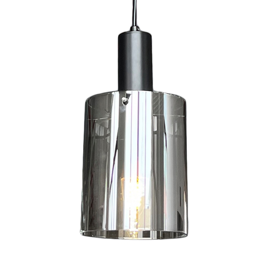 Pakabinamas sietynas ARCADIA 1xE27/60W/230V diametras 13 cm juoda/dūminis