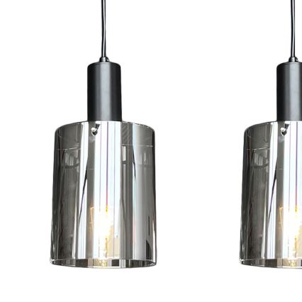 Pakabinamas sietynas ARCADIA 3xE27/60W/230V juoda/dūminis