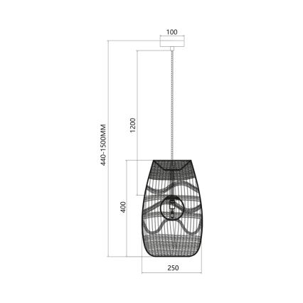 Pakabinamas sietynas ARONA 1xG9/9W/230V diametras 25 cm rotangas/smėlio spalva