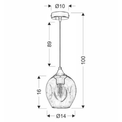 Pakabinamas sietynas ASPA 1xE27/40W/230V juodas