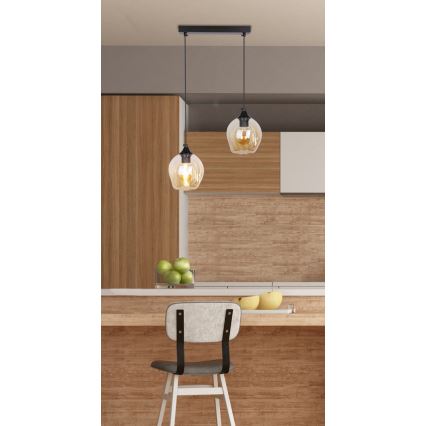 Pakabinamas sietynas ASPA 2xE27/40W/230V juodas