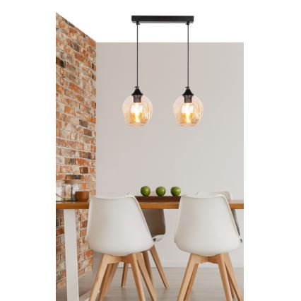 Pakabinamas sietynas ASPA 2xE27/40W/230V juodas