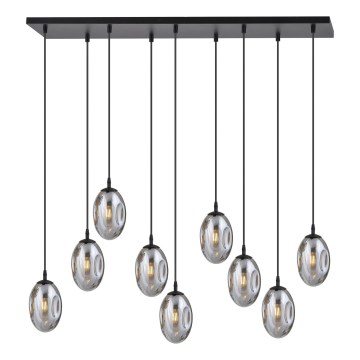 Pakabinamas sietynas ASTRAL 9xE14/10W/230V juoda/dūminis