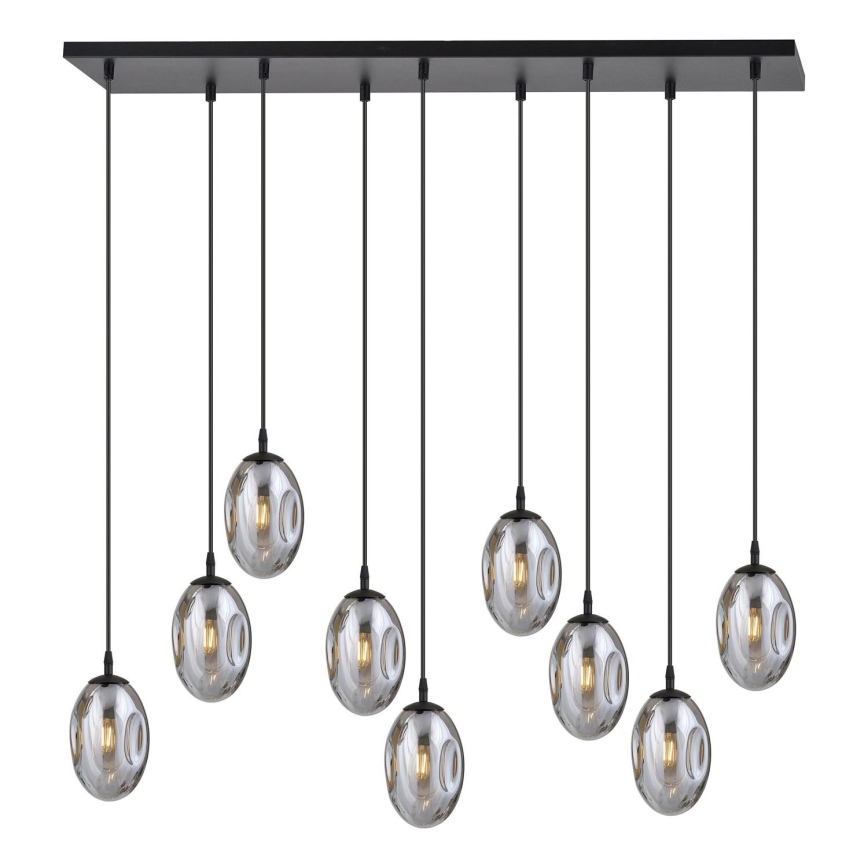 Pakabinamas sietynas ASTRAL 9xE14/10W/230V juoda/dūminis