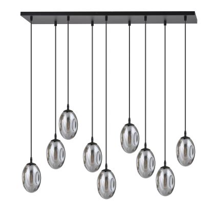 Pakabinamas sietynas ASTRAL 9xE14/10W/230V juoda/dūminis