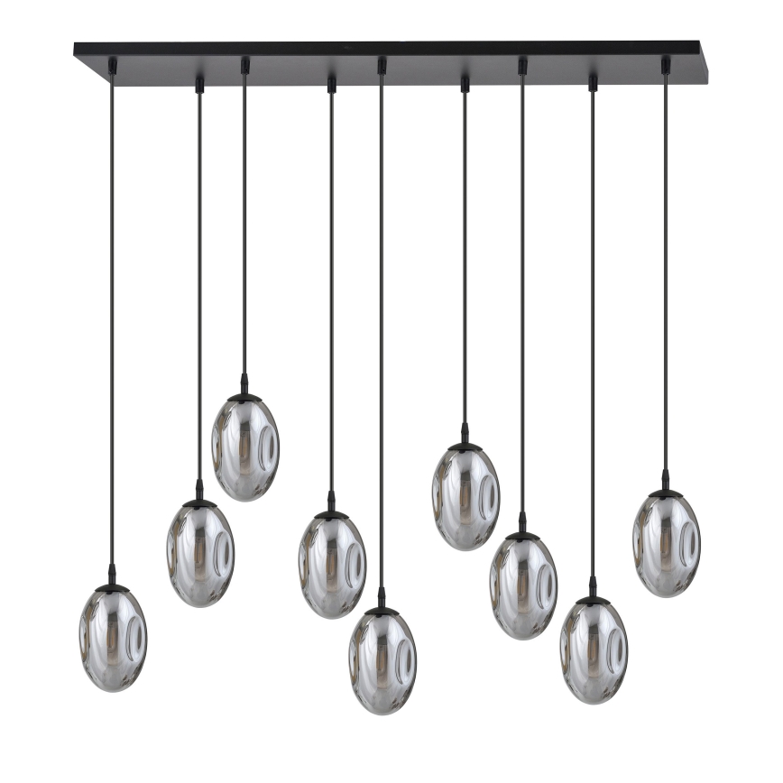 Pakabinamas sietynas ASTRAL 9xE14/10W/230V juoda/dūminis