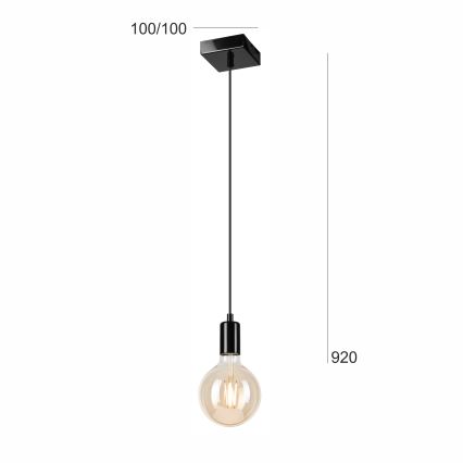 Pakabinamas sietynas ASTRID 1xE27/60W/230V blizgi juoda