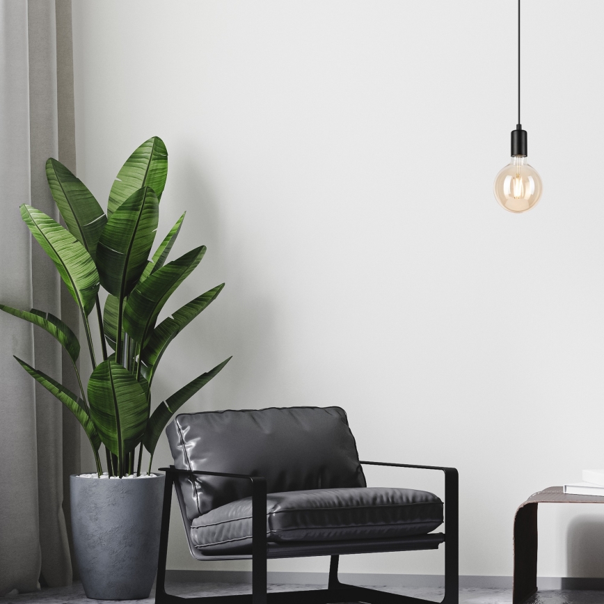 Pakabinamas sietynas ASTRID 1xE27/60W/230V matinė juoda