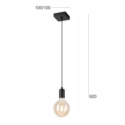Pakabinamas sietynas ASTRID 1xE27/60W/230V matinė juoda