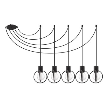 Pakabinamas sietynas AURA 5xE27/60W/230V juoda