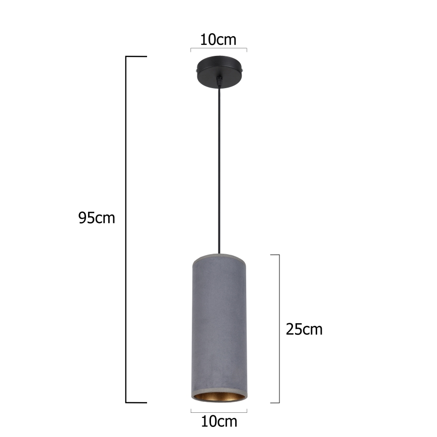 Pakabinamas sietynas AVALO 1xE27/60W/230V pilkas