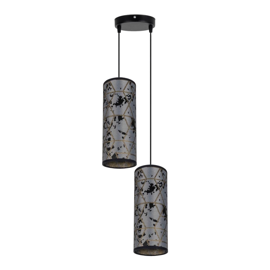 Pakabinamas sietynas AVALO 2xE27/60W/230V d. 20 cm pilkas/juodas