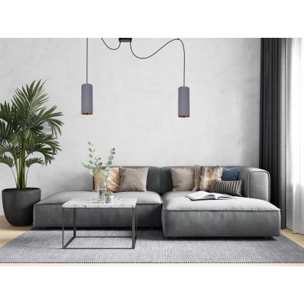 Pakabinamas sietynas AVALO 2xE27/60W/230V voras pilka