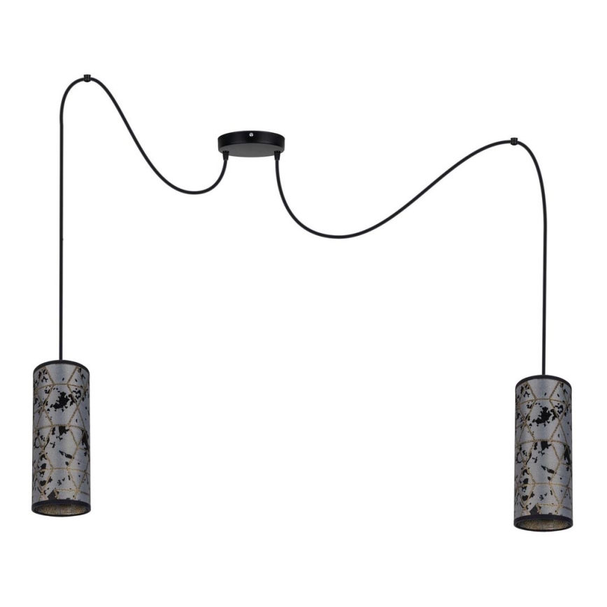 Pakabinamas sietynas AVALO 2xE27/60W/230V voras pilka/juoda