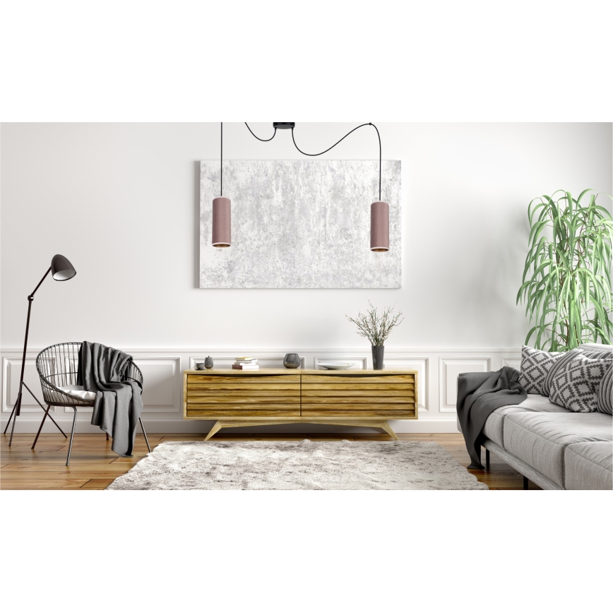 Pakabinamas sietynas AVALO 2xE27/60W/230V voras rausva/varis