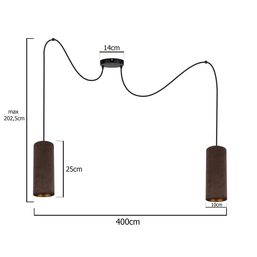 Pakabinamas sietynas AVALO 2xE27/60W/230V voras ruda/varis