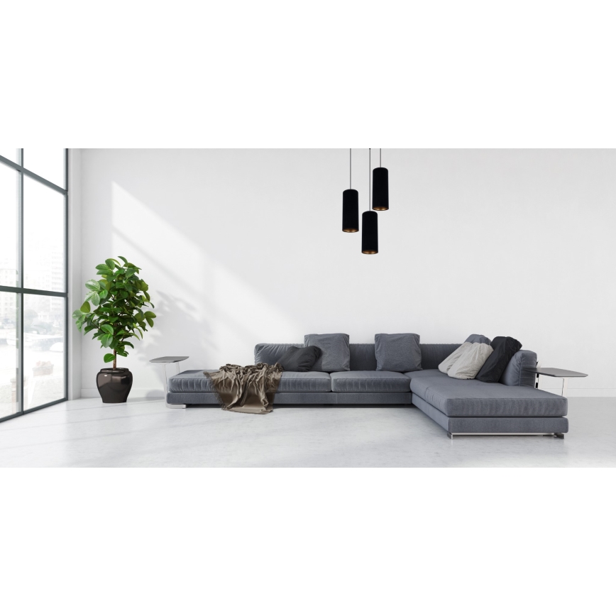 Pakabinamas sietynas AVALO 3xE27/60W/230V d. 35 cm juodas