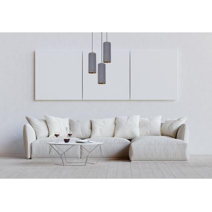 Pakabinamas sietynas AVALO 3xE27/60W/230V d. 35 cm pilkas