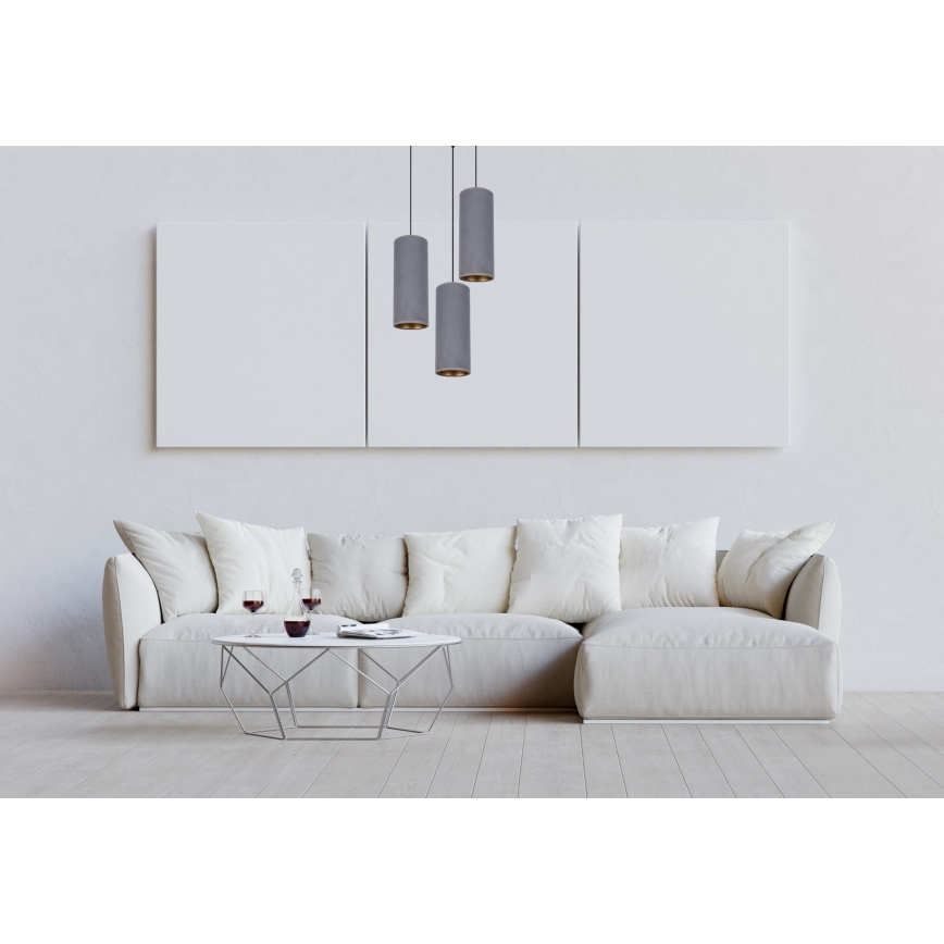Pakabinamas sietynas AVALO 3xE27/60W/230V d. 35 cm pilkas