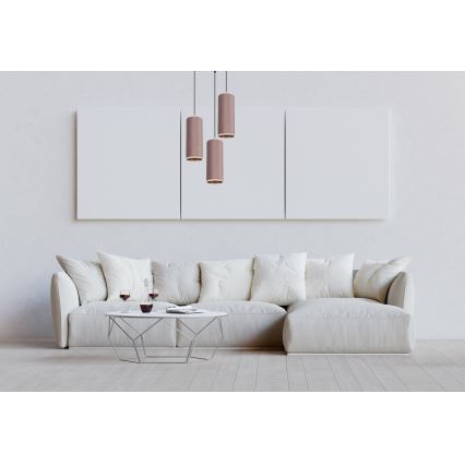 Pakabinamas sietynas AVALO 3xE27/60W/230V d. 35 cm rožinis