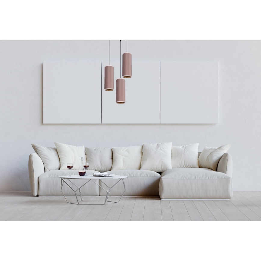 Pakabinamas sietynas AVALO 3xE27/60W/230V d. 35 cm rožinis