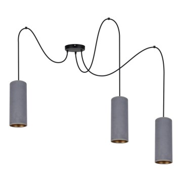 Pakabinamas sietynas AVALO 3xE27/60W/230V voras pilka