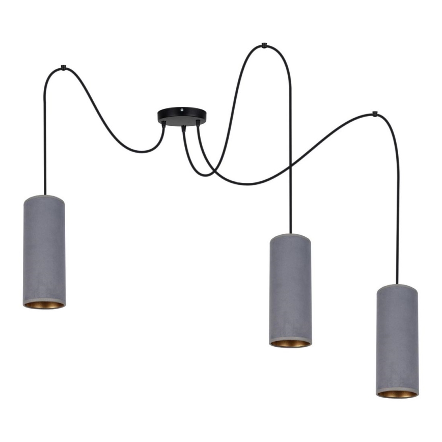 Pakabinamas sietynas AVALO 3xE27/60W/230V voras pilka