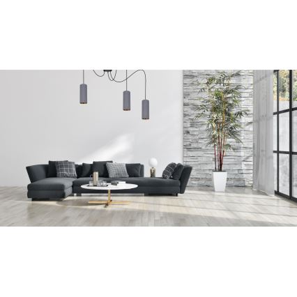 Pakabinamas sietynas AVALO 3xE27/60W/230V voras pilka