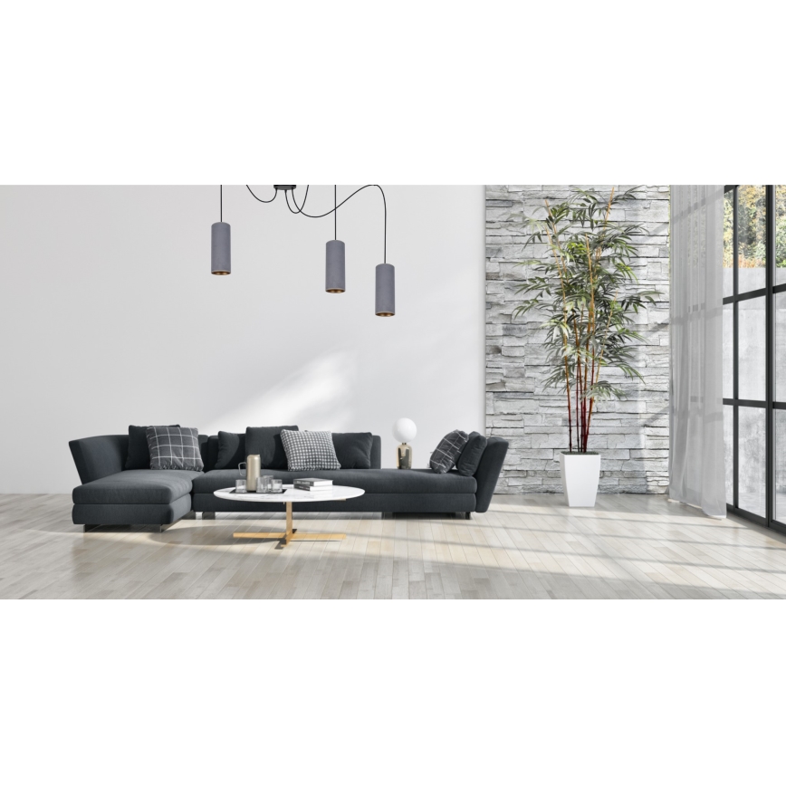 Pakabinamas sietynas AVALO 3xE27/60W/230V voras pilka