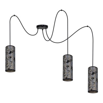 Pakabinamas sietynas AVALO 3xE27/60W/230V voras pilka/juoda