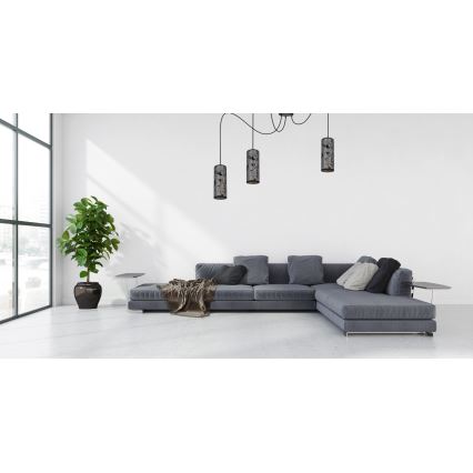 Pakabinamas sietynas AVALO 3xE27/60W/230V voras pilka/juoda