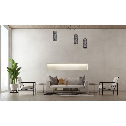 Pakabinamas sietynas AVALO 3xE27/60W/230V voras pilka/juoda