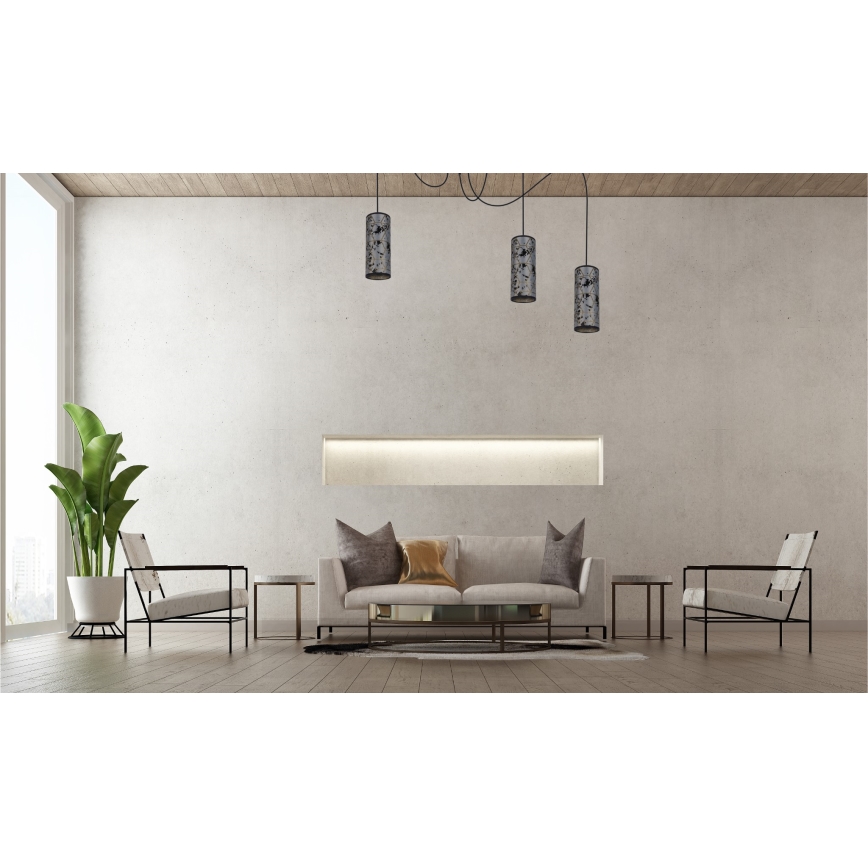 Pakabinamas sietynas AVALO 3xE27/60W/230V voras pilka/juoda