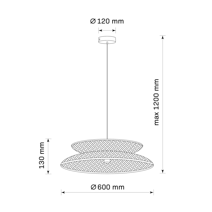 Pakabinamas sietynas BALI 1xE27/20W/230V diametras 60 cm bambukas