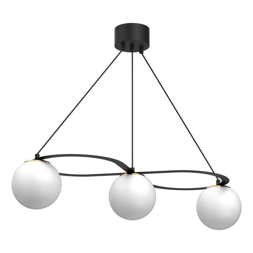 Pakabinamas sietynas BALLO 3xE27/15W/230V juoda/balta