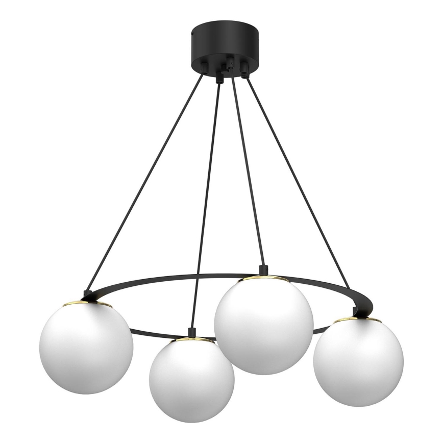 Pakabinamas sietynas BALLO 4xE27/15W/230V juoda/balta