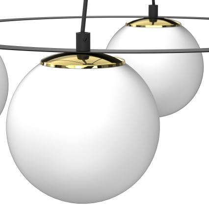 Pakabinamas sietynas BALLO 4xE27/15W/230V juoda/balta