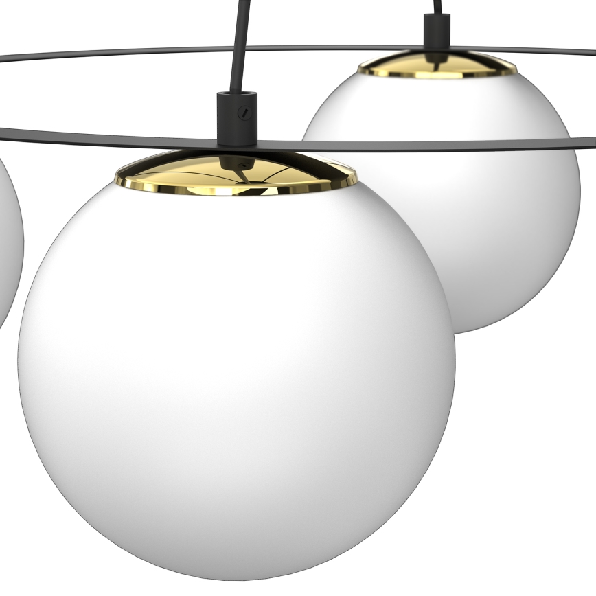 Pakabinamas sietynas BALLO 4xE27/15W/230V juoda/balta