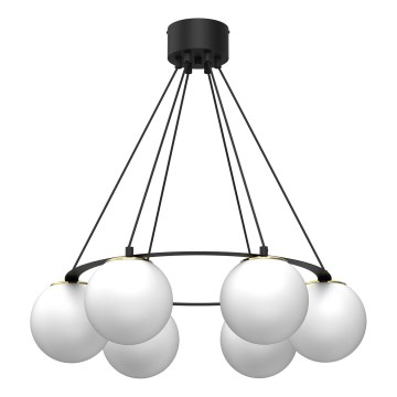 Pakabinamas sietynas BALLO 6xE27/15W/230V juoda/balta