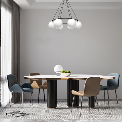 Pakabinamas sietynas BALLO 6xE27/15W/230V juoda/balta