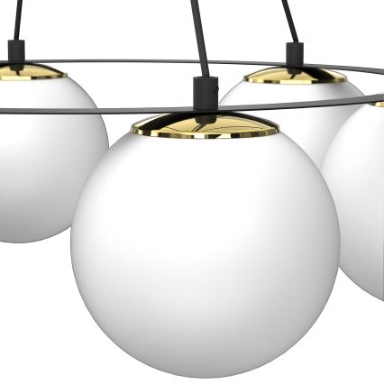 Pakabinamas sietynas BALLO 6xE27/15W/230V juoda/balta