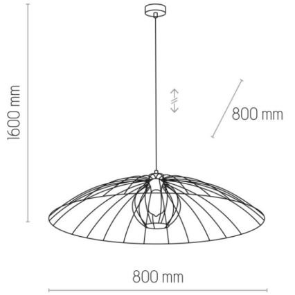 Pakabinamas sietynas BARBELLA 1xE27/60W/230V d. 80 cm