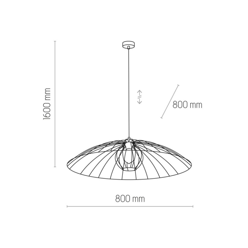 Pakabinamas sietynas BARBELLA 1xE27/60W/230V d. 80 cm