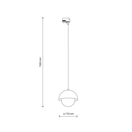 Pakabinamas sietynas 1-fazės bėgių sistemai BONO 1xG9/8W/230V juoda