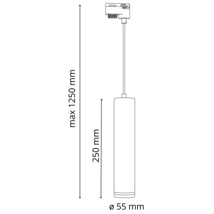 Pakabinamas sietynas bėgių sistemai PARYŽIUS 3xGU10/10W/230V + 1 m bėgis sistema balta