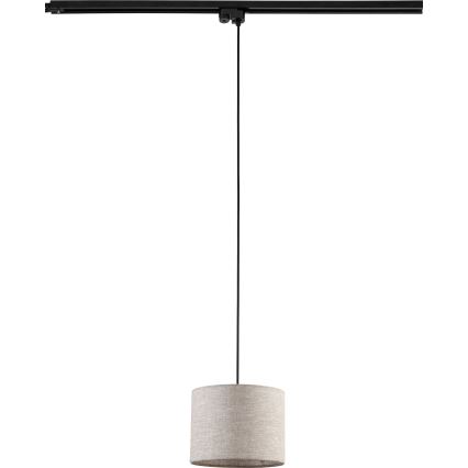 Pakabinamas sietynas 1-fazės bėgių sistemai TRACER 1xE27/15W/230V diametras 20 cm juoda/pilka